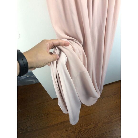 Show Me Your MuMu Michelle Flutter Sleeve Maxi Dress Chiffon Size S Pale Pink - Picture 5 of 11